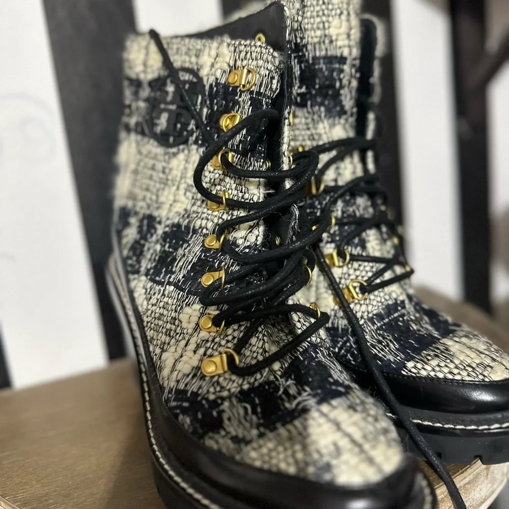 Tory Burch Black and White Women's Boots - Picture 7 of 9